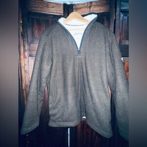 Orvis men’s pullover size small quarter inch zip‎ up lined brown